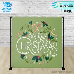 Green Merry Christmas Banner