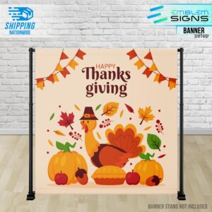 Festive Thanksgiving Turkey Banner