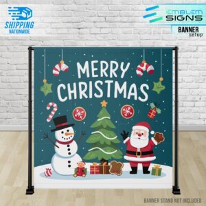 Santa and Snowman Banner
