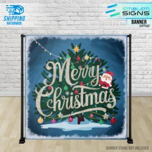 Frosted Christmas Tree Banner