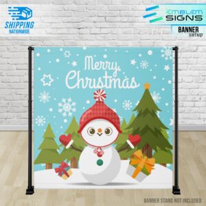 Cute Happy Snowman Banner