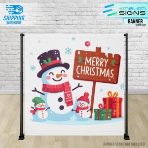 Christmas Snowman Family Banner