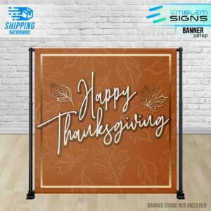 Orange Modern Thanksgiving Banner