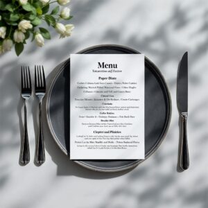 Cardstock Menu's
